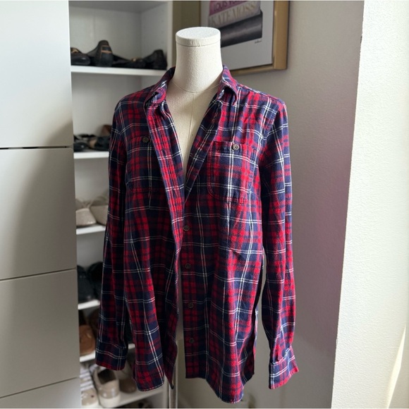 Duluth Trading Co Red and Blue Casual Button Down Long Sleeve Shirt Size Large - Picture 7 of 7